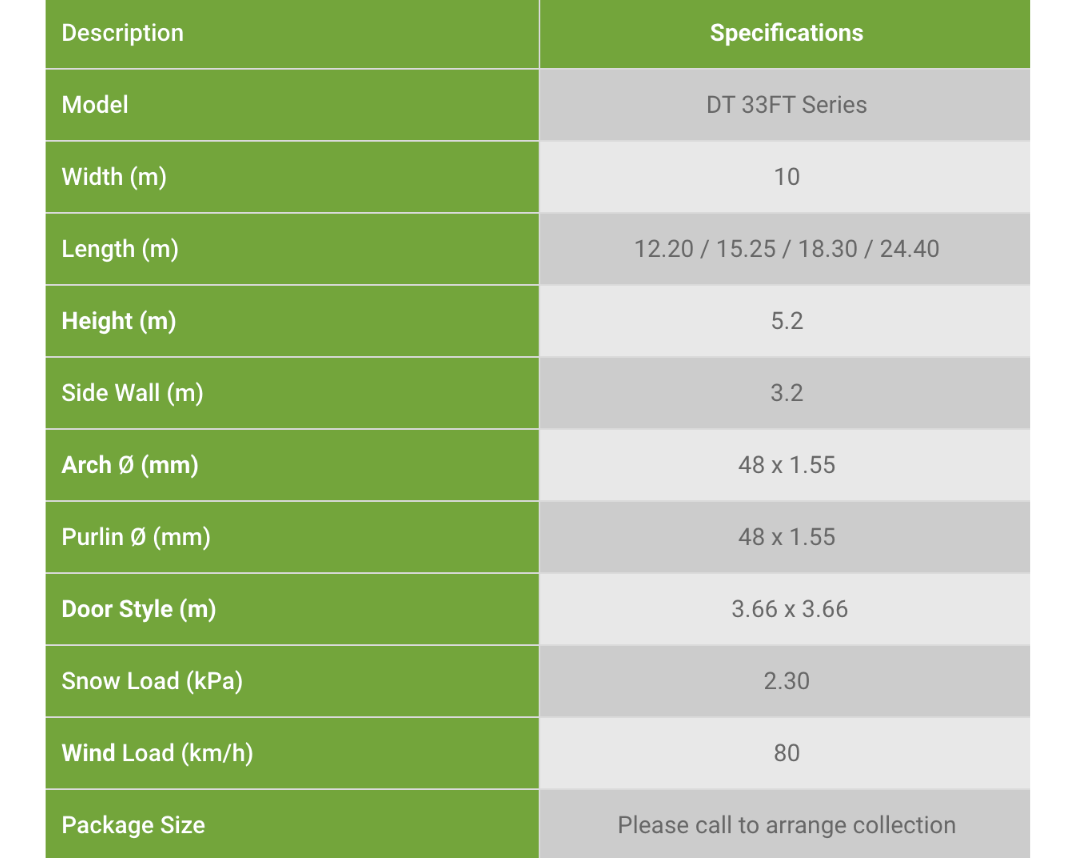 33ft Series - Industrial Storage Tent